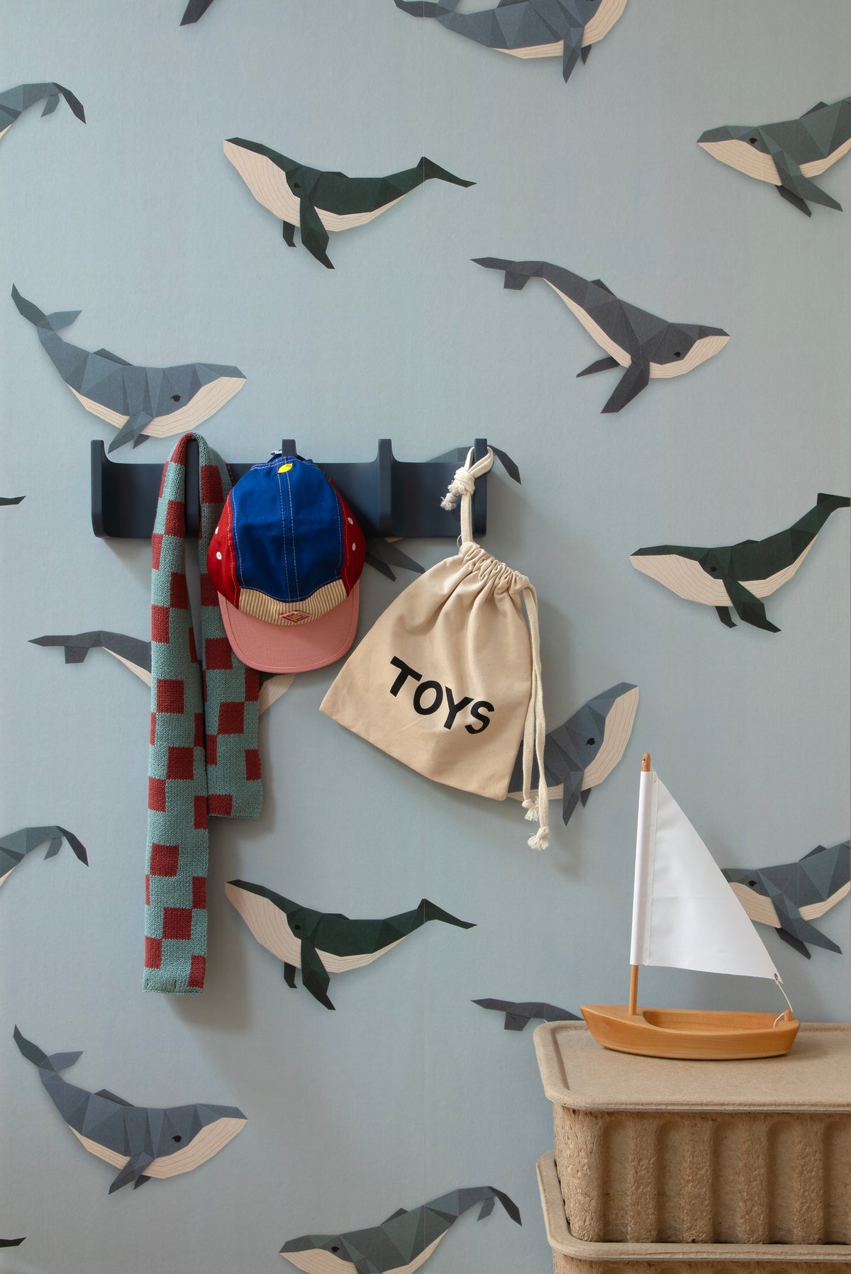 Walvis behang - lichtblauw