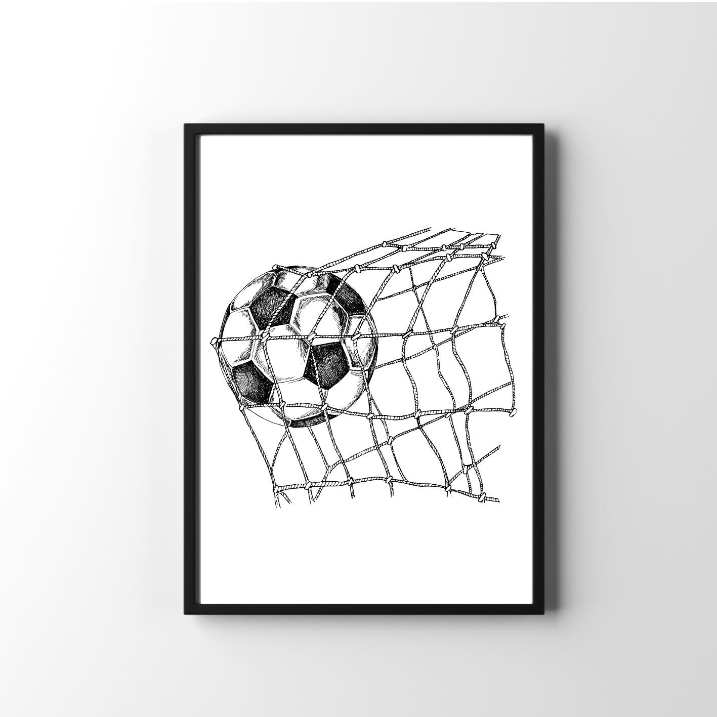 Voetbal poster kinderkamer - voetbal in doel
