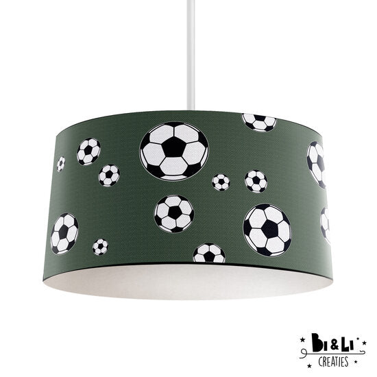 Hanglamp voetbal kinderkamer olijf groen