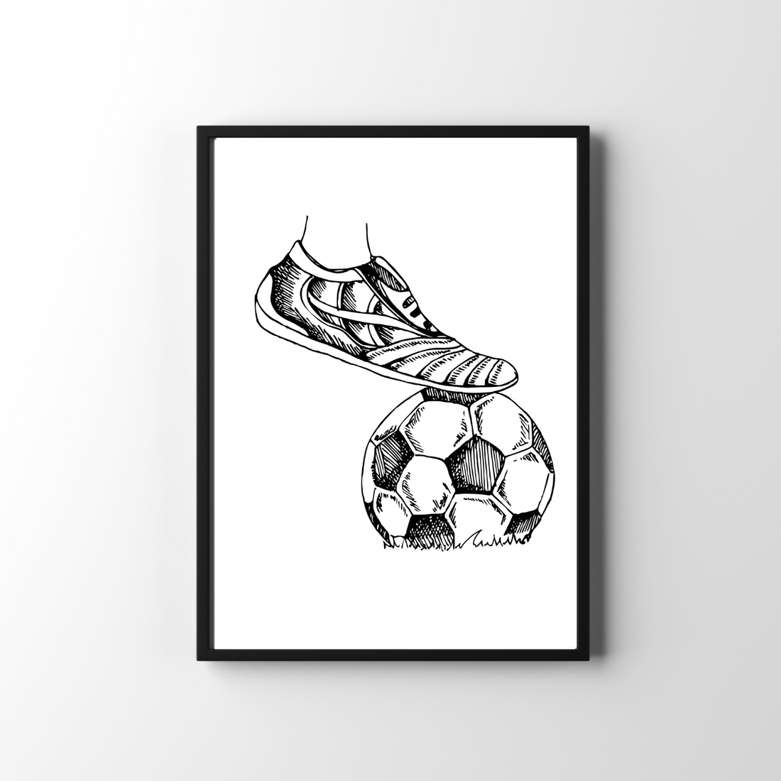 Voetbal poster kinderkamer - voetbal met voetbalschoen