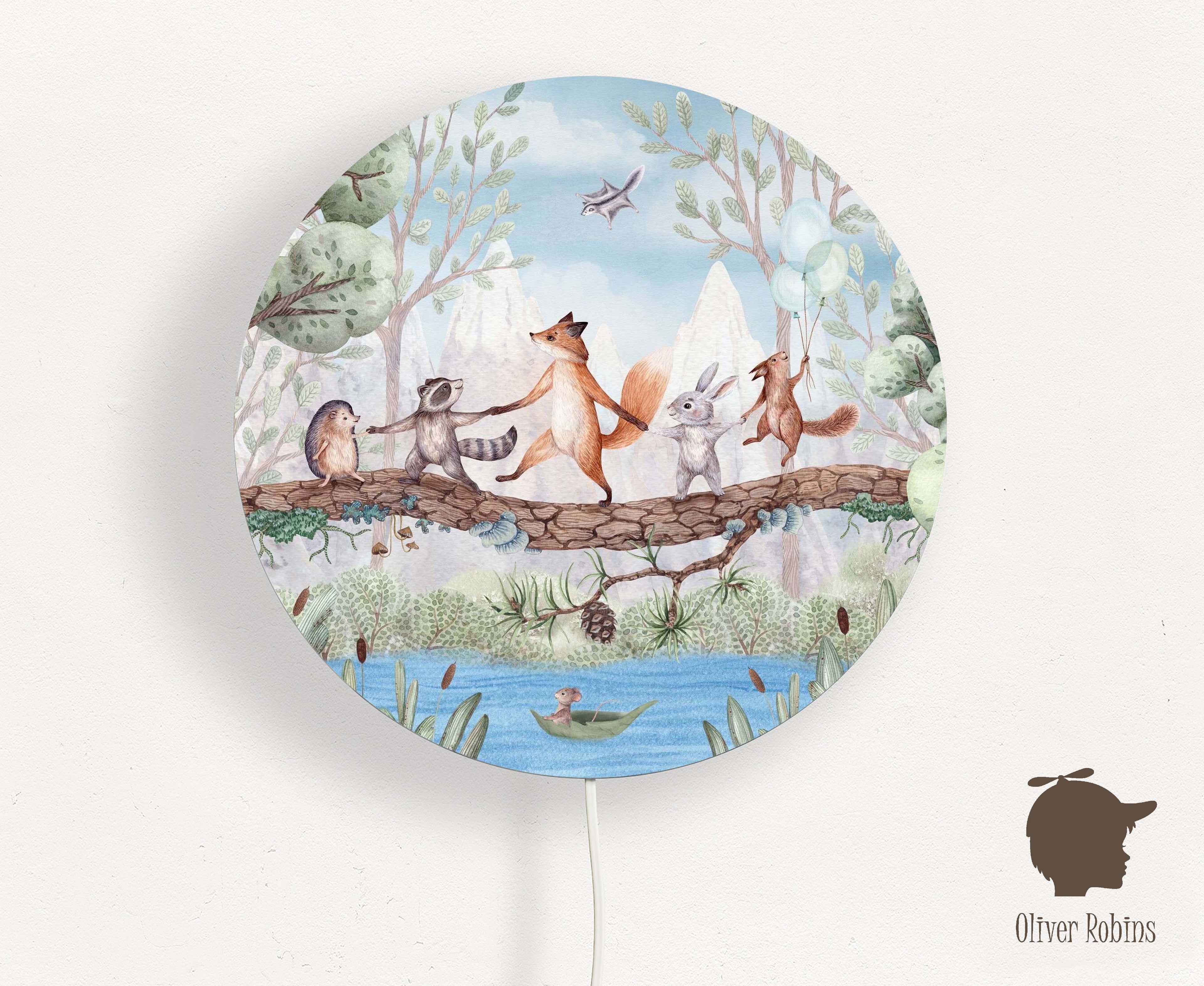 Wandlamp rond Animal Adventure kinderkamer - Oliver Robins