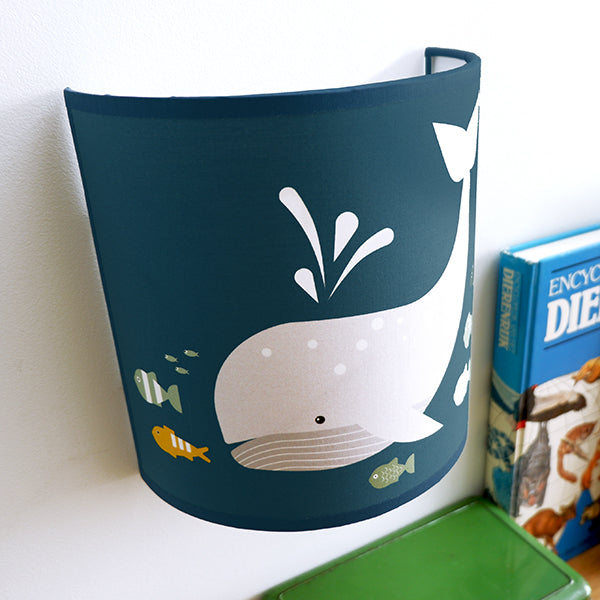 Wandlamp kinderkamer Walvis - blauw
