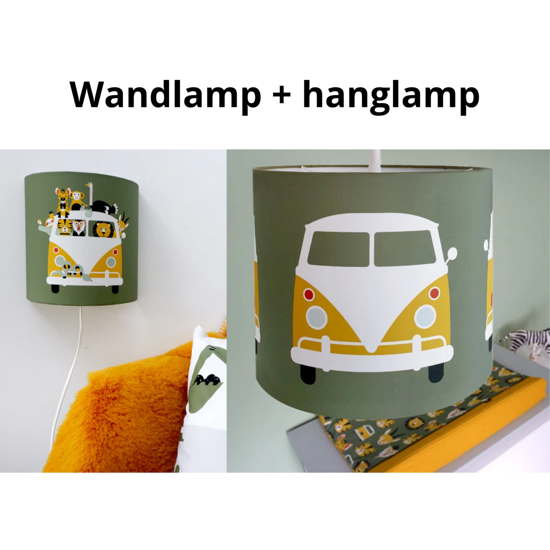 Lampen set safari VW bus - olijfgroen