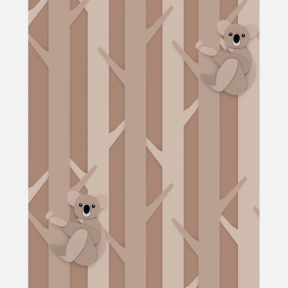 Koala behang - nougat bruin