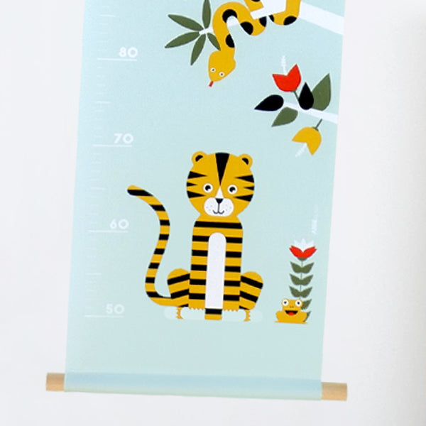 Groeimeter textielposter jungle - old green