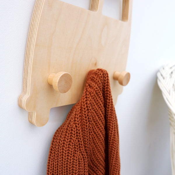 Kapstok Busje met 3 haken - voertuigen kinderkamer