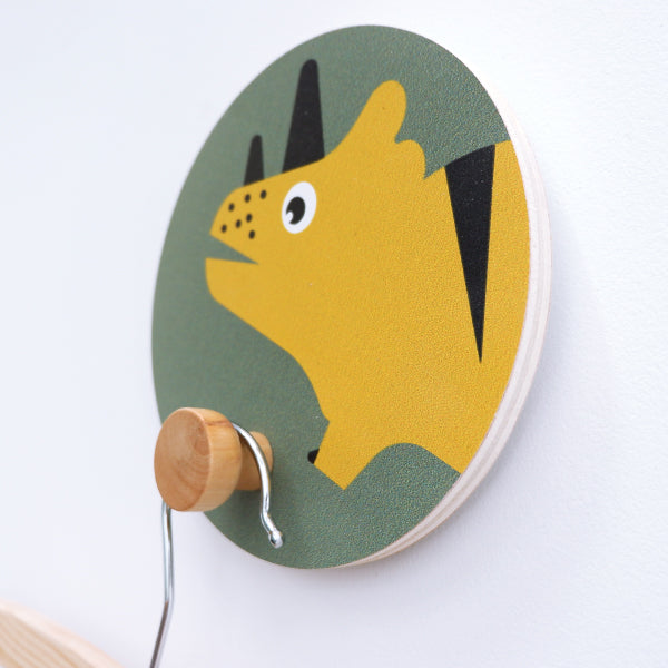 Kapstokjes 2 Dino kinderkamer - olijf groen