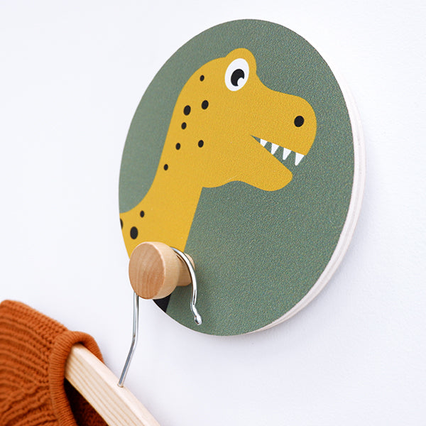 Kapstokjes 2 Dino kinderkamer - olijf groen