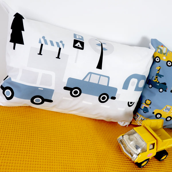 Kussen L kinderkamer Caravan en Camper - jeans blauw (inclusief binnenkussen)