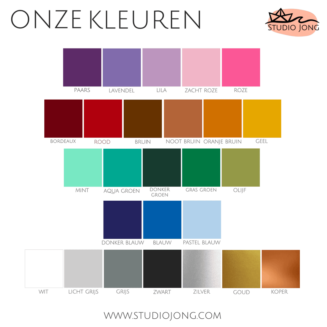 kleurenkaart studio jong kleuren
