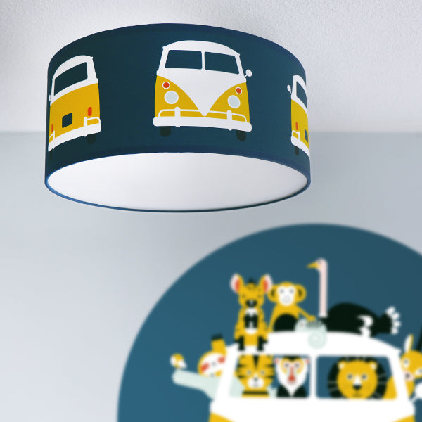 Lampen set safari VW bus - donker blauw
