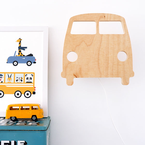 Wandlamp kinderkamer Busje - hout