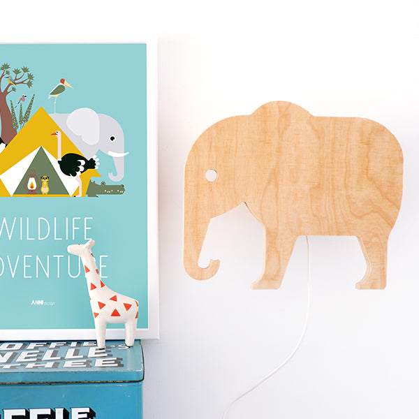 Wandlamp kinderkamer Olifant - hout