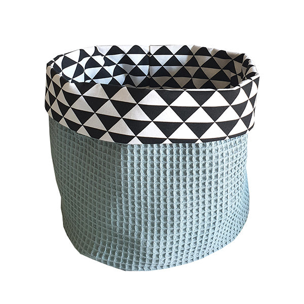 Commodemandje wafelstof saphire green- driehoek zwart