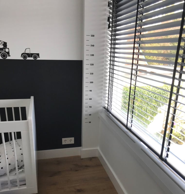 Groeimeter meetlat sticker - zwart