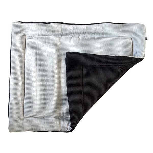 Boxkleed wafelstof reversible - zwart