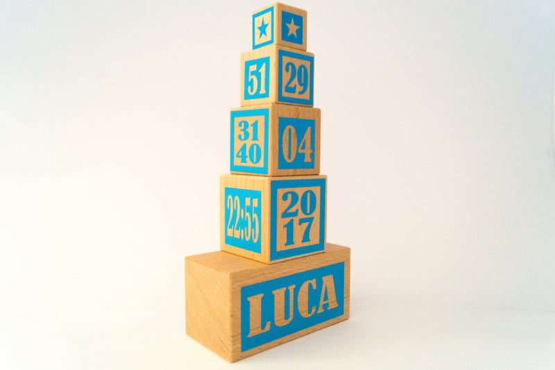 Geboorteblokken - kleur grijs