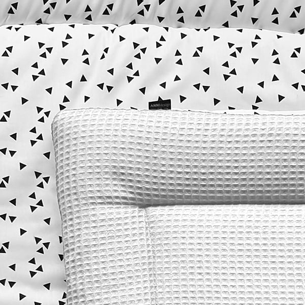 Boxkleed reversible triangel - wafelstof zwart