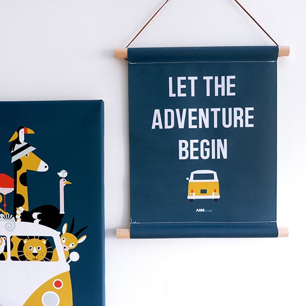 Kinderkamer aankleding en decoratie set - Safari kamer donkerblauw (met lamp)