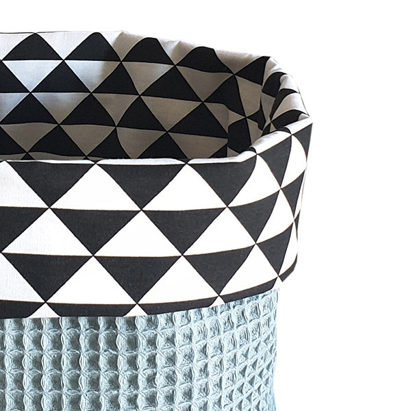 Commodemandje wafelstof saphire green- driehoek zwart