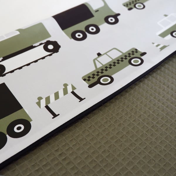 Ledikantdeken voertuigen olijf groen - wafelstof vintage groen