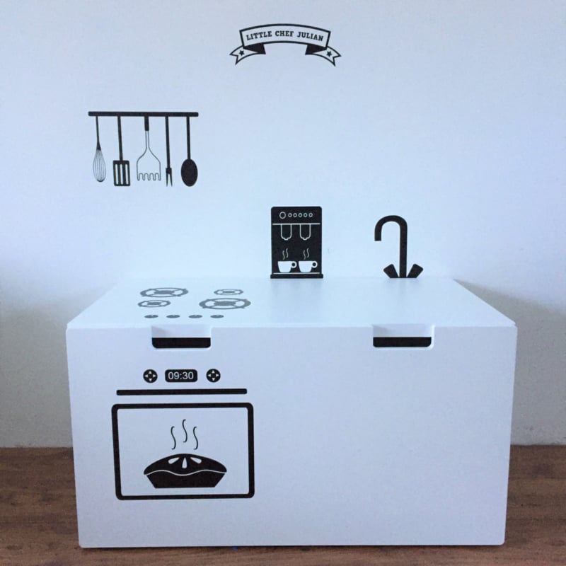 Kinderkeuken - speelkeuken sticker bestekrek