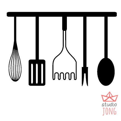 Kinderkeuken - speelkeuken sticker bestekrek