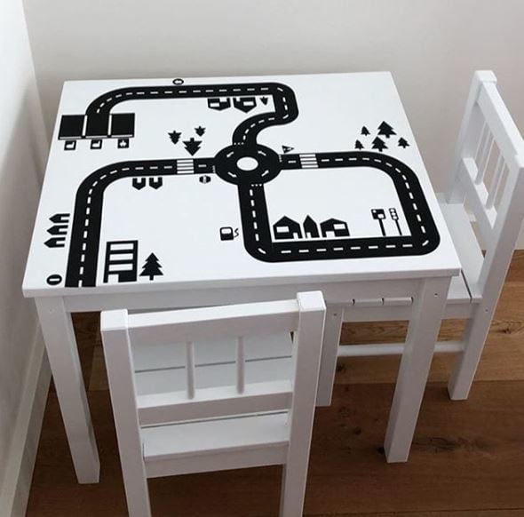 Autobaan stickerset zwarte wegdelen met kleur, voordeelset