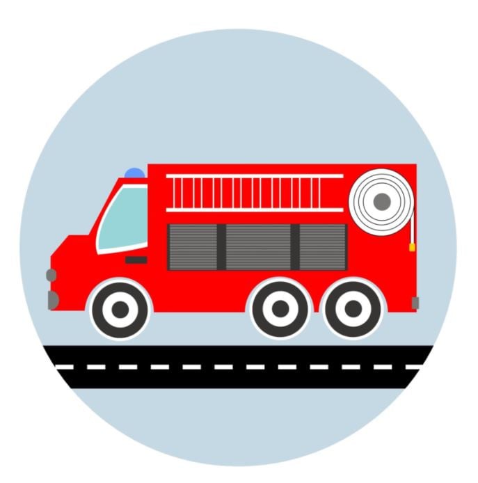 Muursticker kinderkamer - brandweer auto wagen