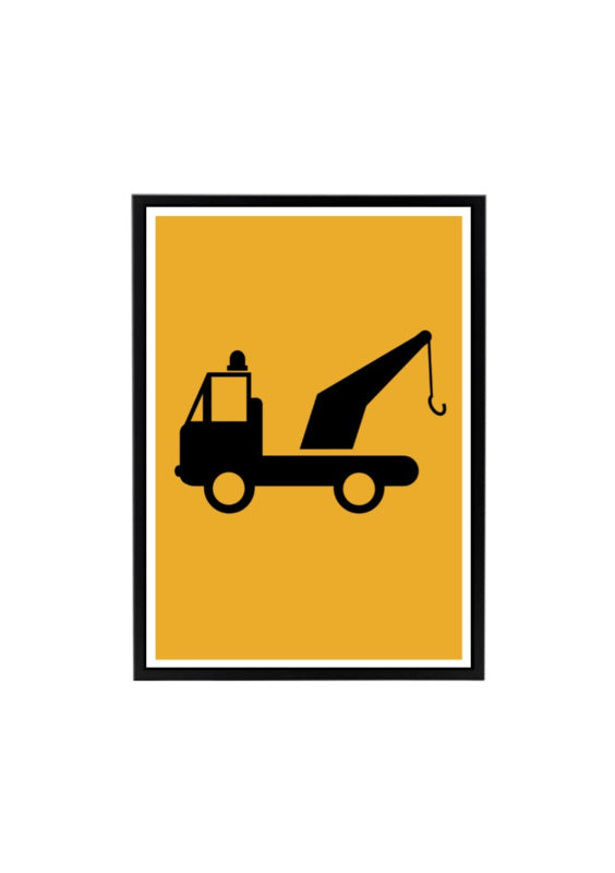 Naam posterset takelwagen + alfabet (diverse kleuren)