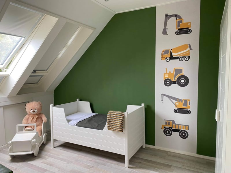 Kinderkamer aankleding en decoratie set - Voertuigen oker (met lamp)
