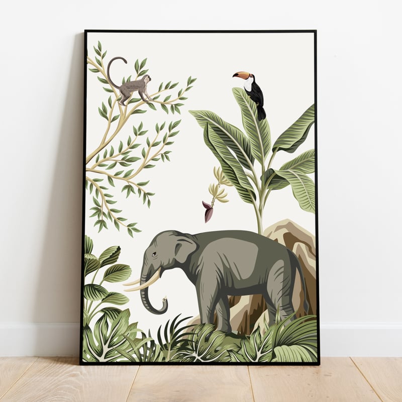 Posters jungle kinderkamer babykamer - set van 4