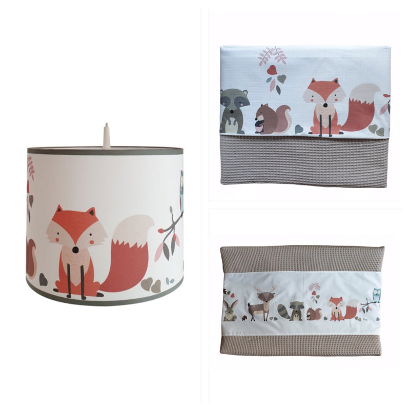 Babykamer decoratie set - Bosdieren (herfst) met lamp