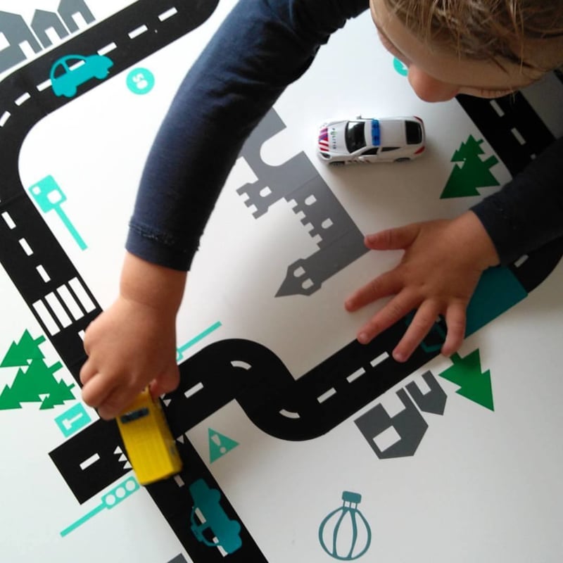 Autobaan wegdelen stickers wit