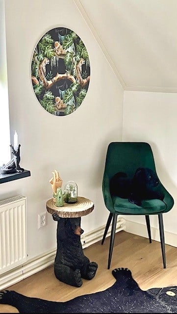 Muursticker rond - jungle kamer (zwart)