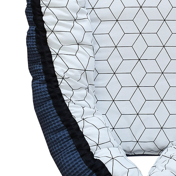 Babynestje wafelstof donker oud blauw - kubus