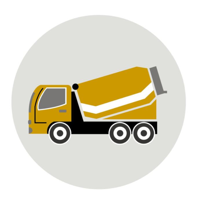 Muursticker kinderkamer - cementwagen oker