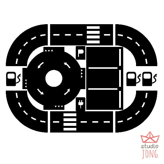 Autobaan stickerset zwart, voordeelset