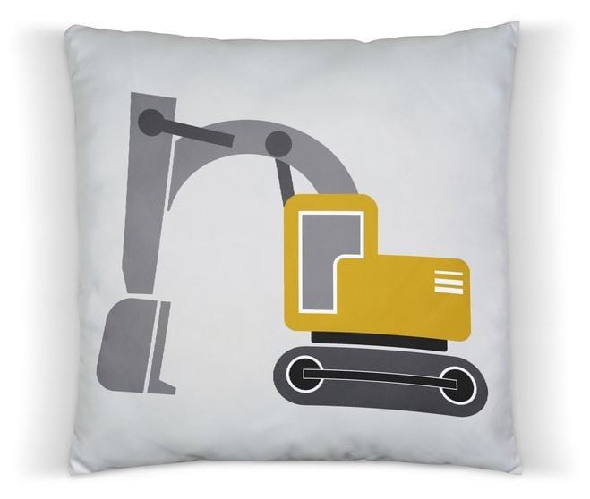 Kussen graafmachine voertuig oker - inclusief binnenkussen