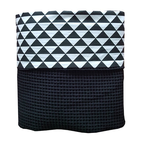 Wiegdeken wafelstof sapphire green - driehoek zwart wit