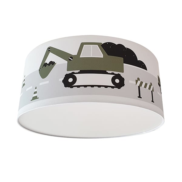 Kinderkamer aankleding en decoratie set - Voertuigen olijfgroen (met lamp)