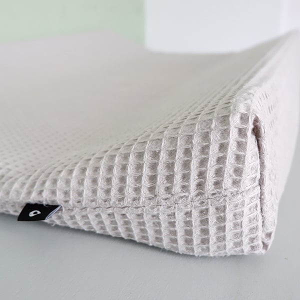 Aankleedkussenhoes babykamer wafelstof grijs - basic