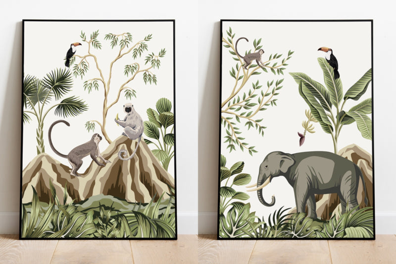 Kinderkamer aankleding en decoratie set - Jungle (met lamp)