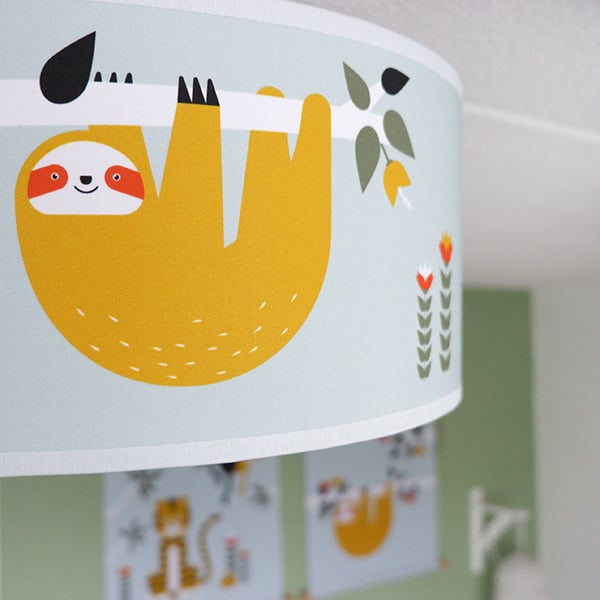 Lampen set jungle kinderkamer - mint