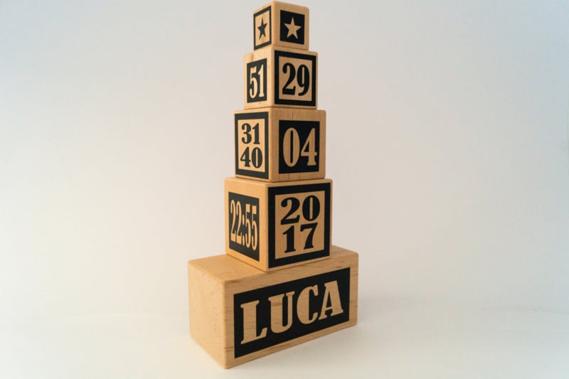 Geboorteblokken - kleur aquablauw