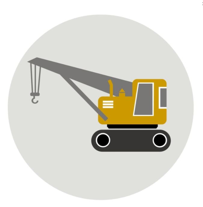 Muursticker kinderkamer - kraanwagen oker