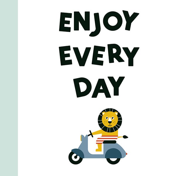 Poster kinderkamer Dieren onderweg tekst - wit