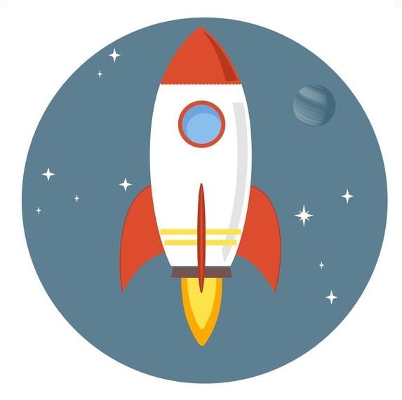 Behangcirkel kinderkamer - ruimtevaart raket