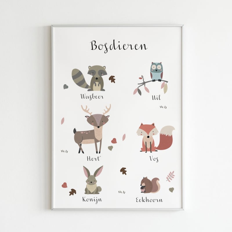 Kinderkamer decoratie set - Bosdieren herfst (met lamp)