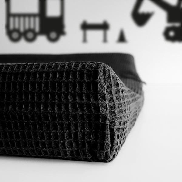 Aankleedkussenhoes babykamer wafelstof zwart - basic
